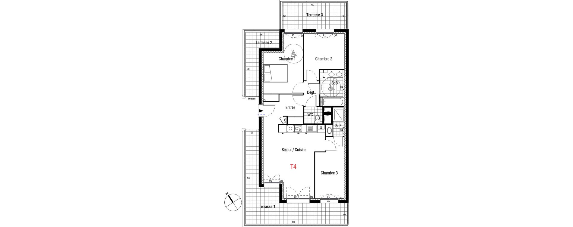Appartement T4 de 74,53 m2 &agrave; Livry-Gargan L'abbaye