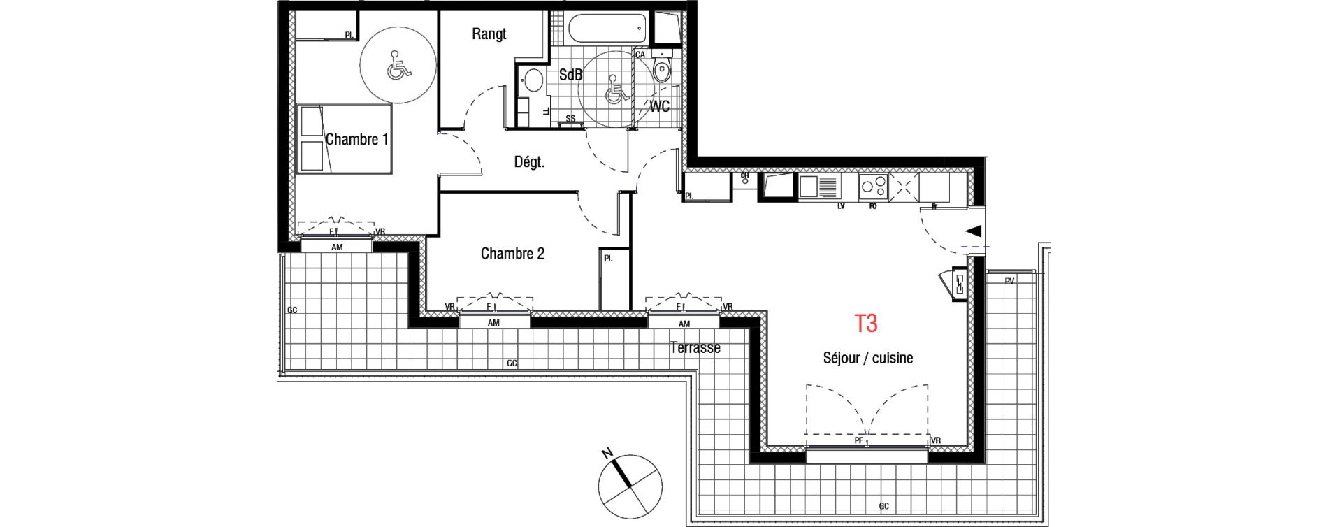 Appartement T3 de 65,53 m2 &agrave; Livry-Gargan L'abbaye
