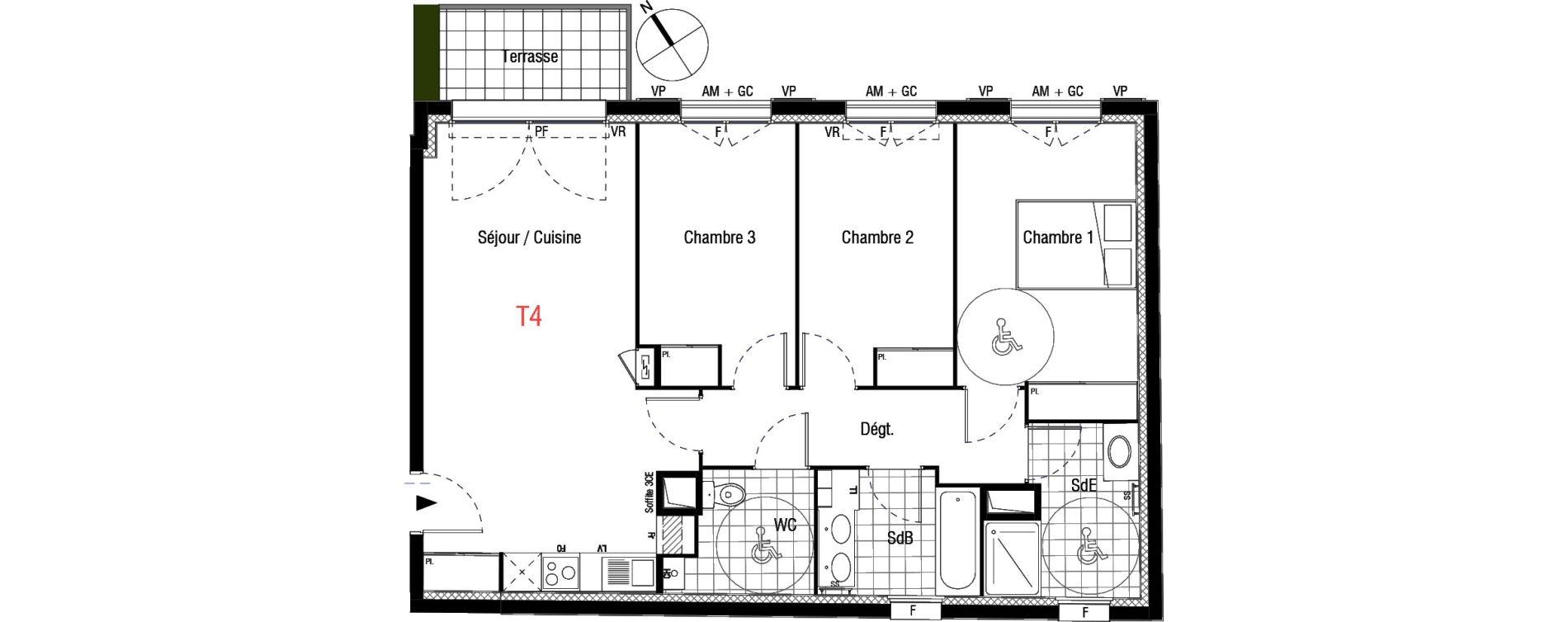 Appartement T4 de 79,26 m2 &agrave; Livry-Gargan L'abbaye