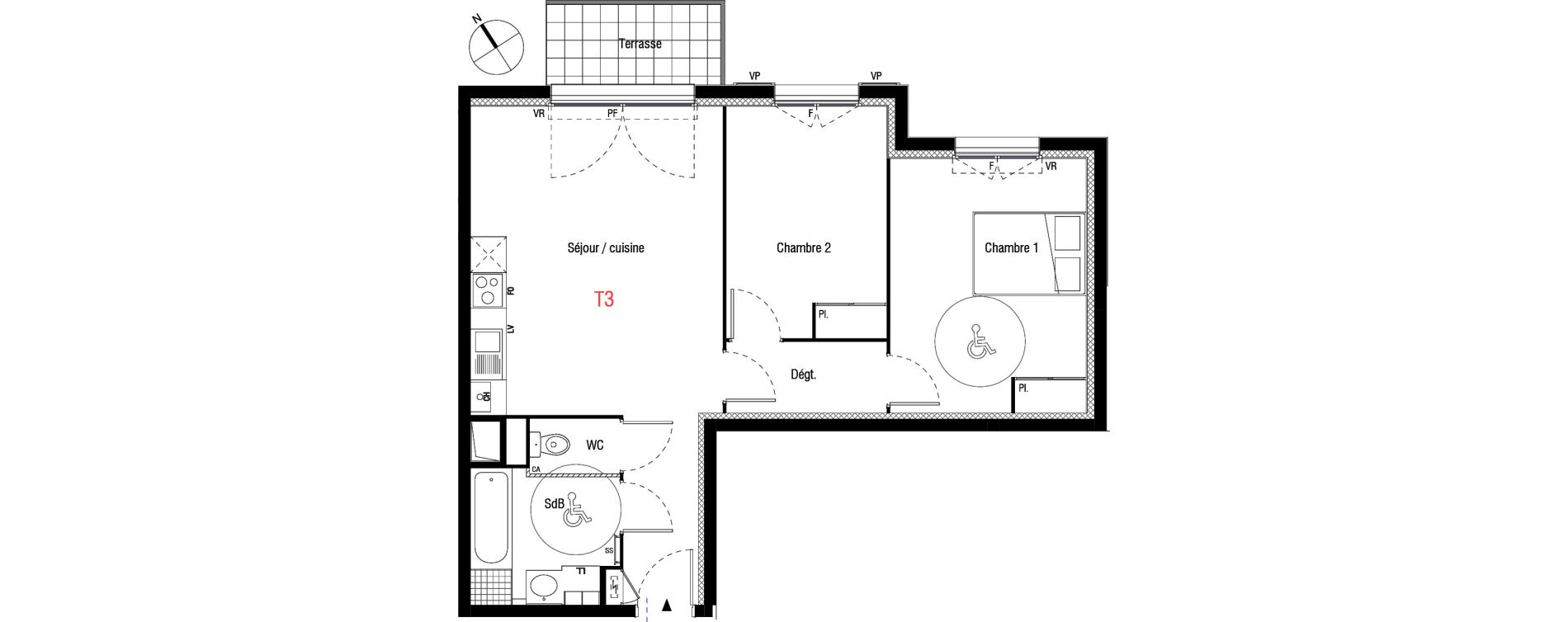 Appartement T3 de 60,70 m2 &agrave; Livry-Gargan L'abbaye