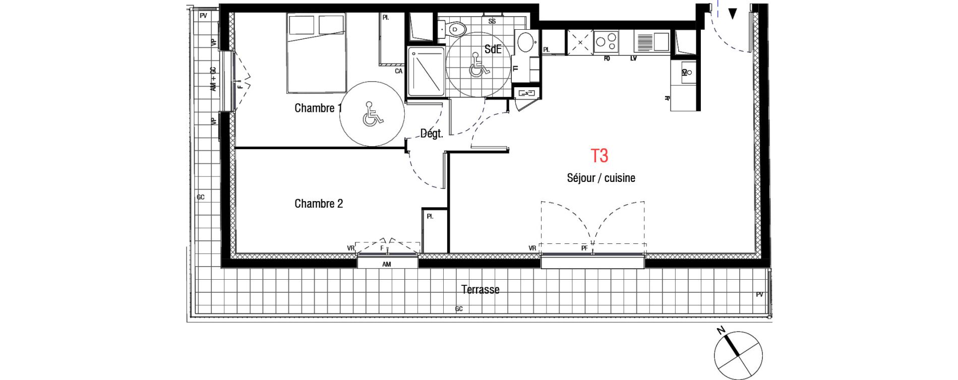 Appartement T3 de 63,73 m2 &agrave; Livry-Gargan L'abbaye