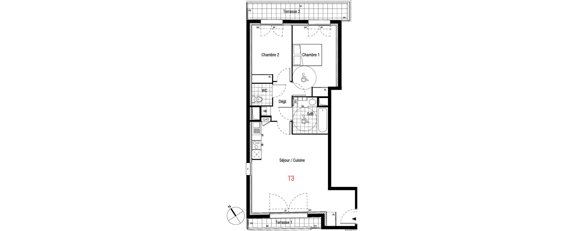 Appartement T3 de 62,32 m2 &agrave; Livry-Gargan L'abbaye