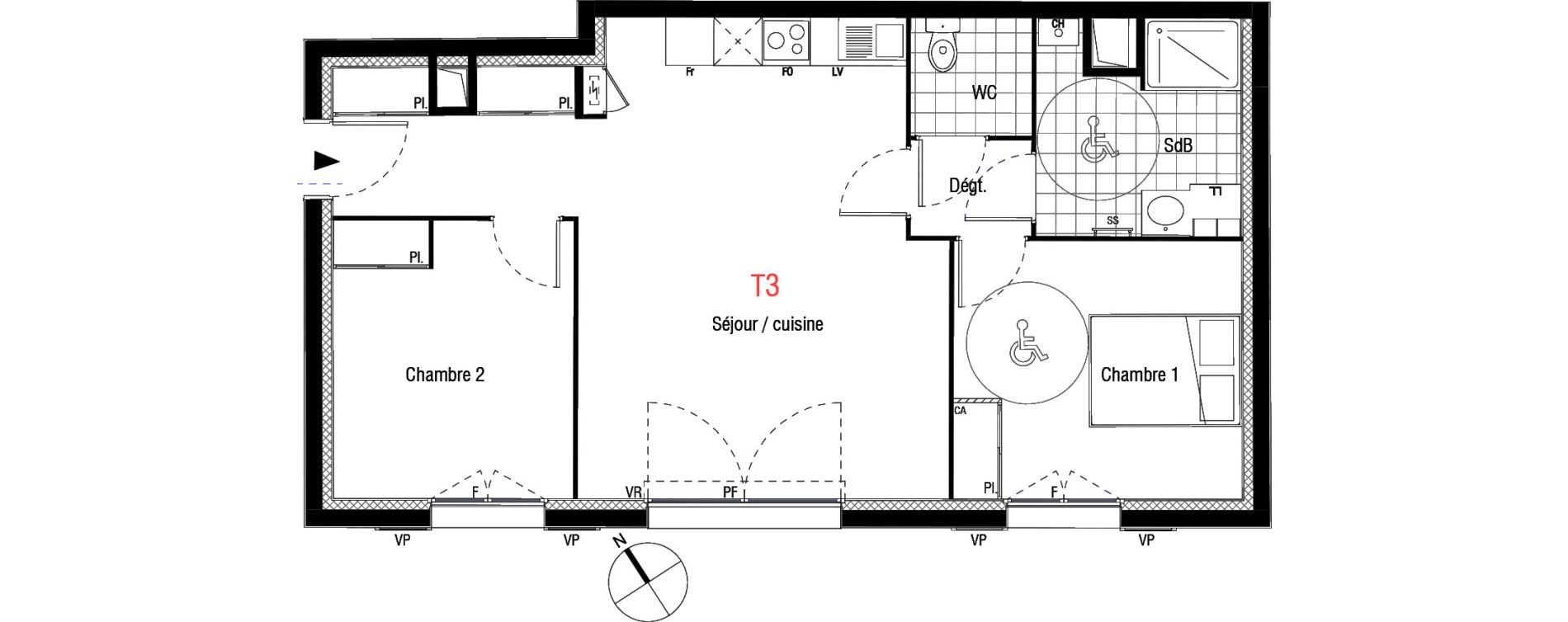 Appartement T3 de 63,60 m2 &agrave; Livry-Gargan L'abbaye