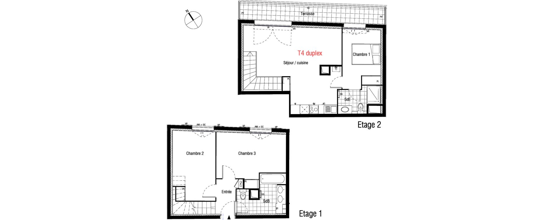 Duplex T4 de 74,29 m2 &agrave; Livry-Gargan L'abbaye