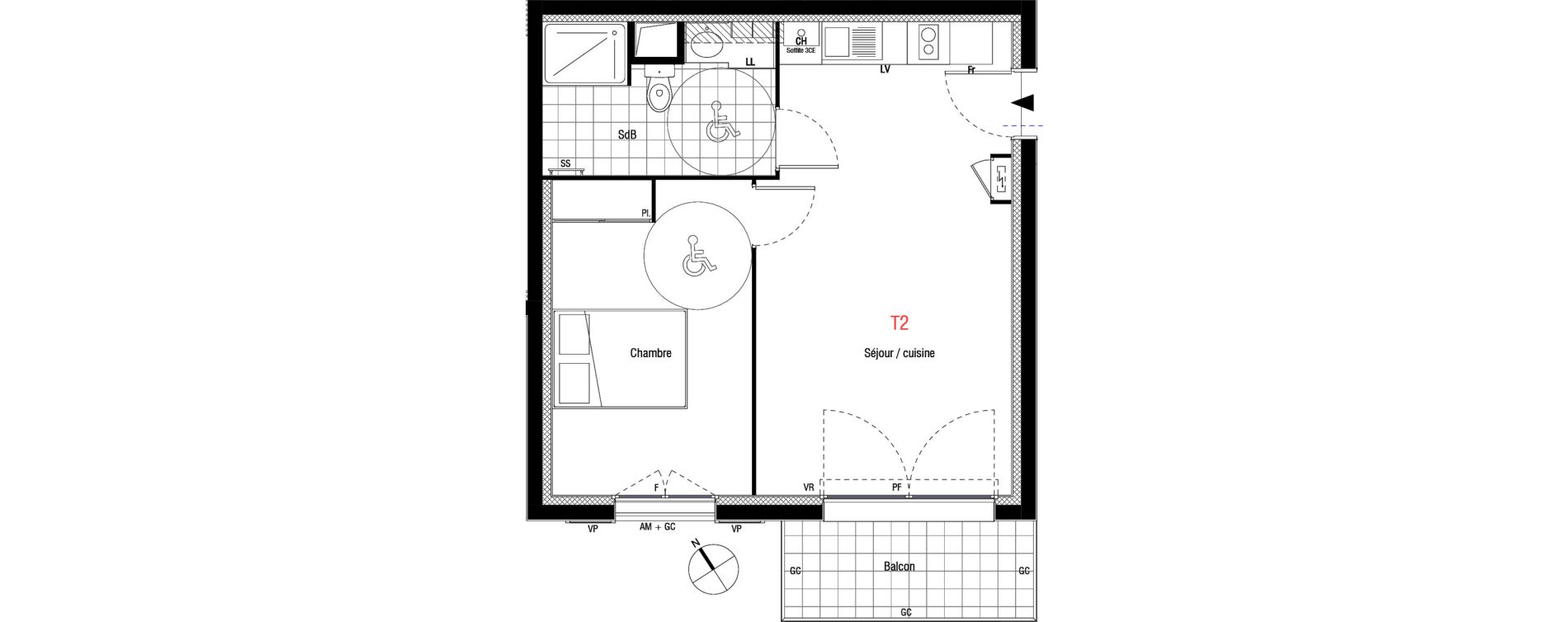 Appartement T2 de 42,35 m2 &agrave; Livry-Gargan L'abbaye
