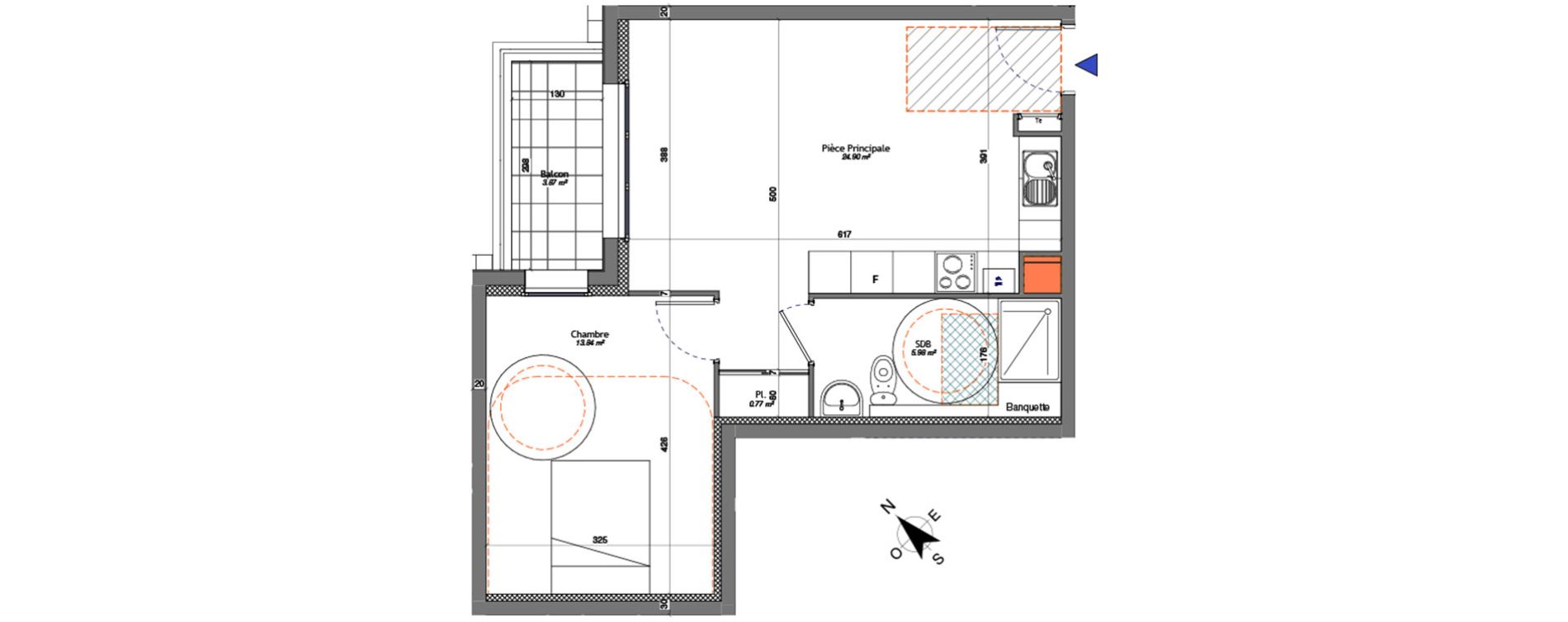 Appartement T2 de 45,49 m2 &agrave; Livry-Gargan Centre