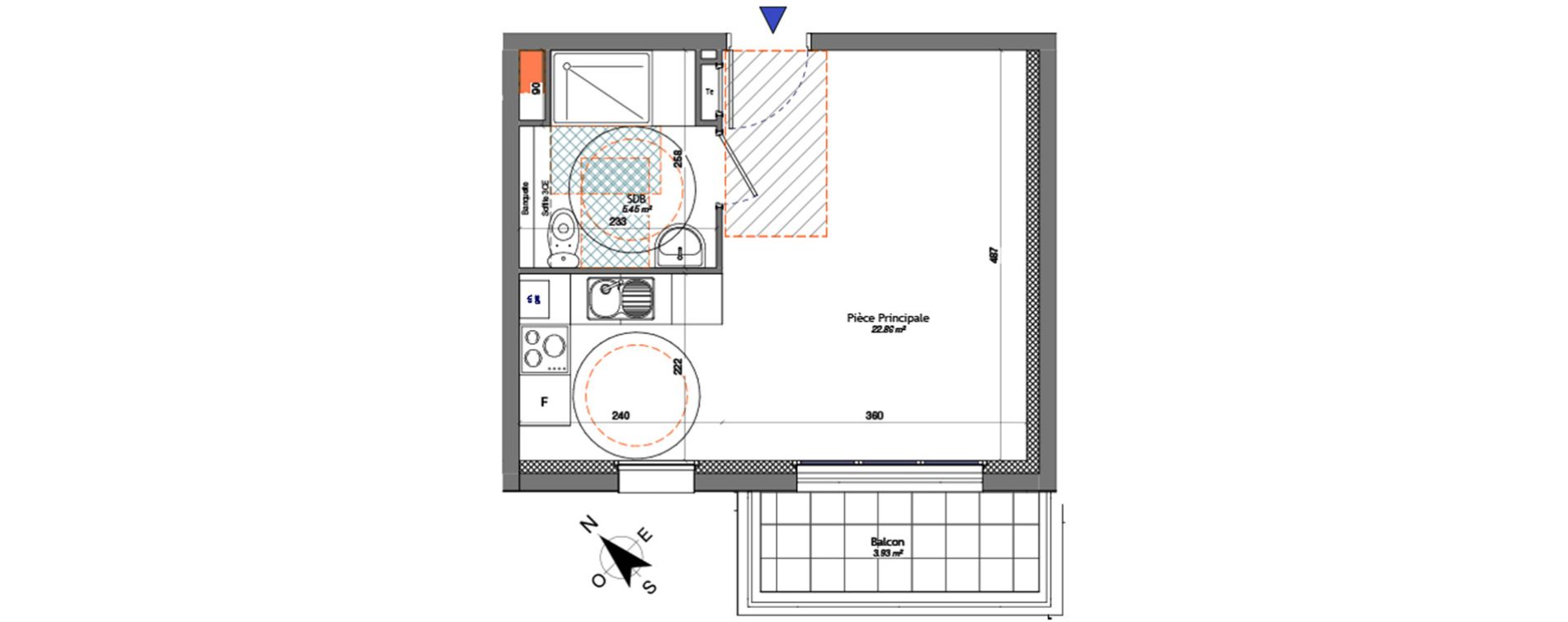 Appartement T1 de 28,31 m2 &agrave; Livry-Gargan Centre
