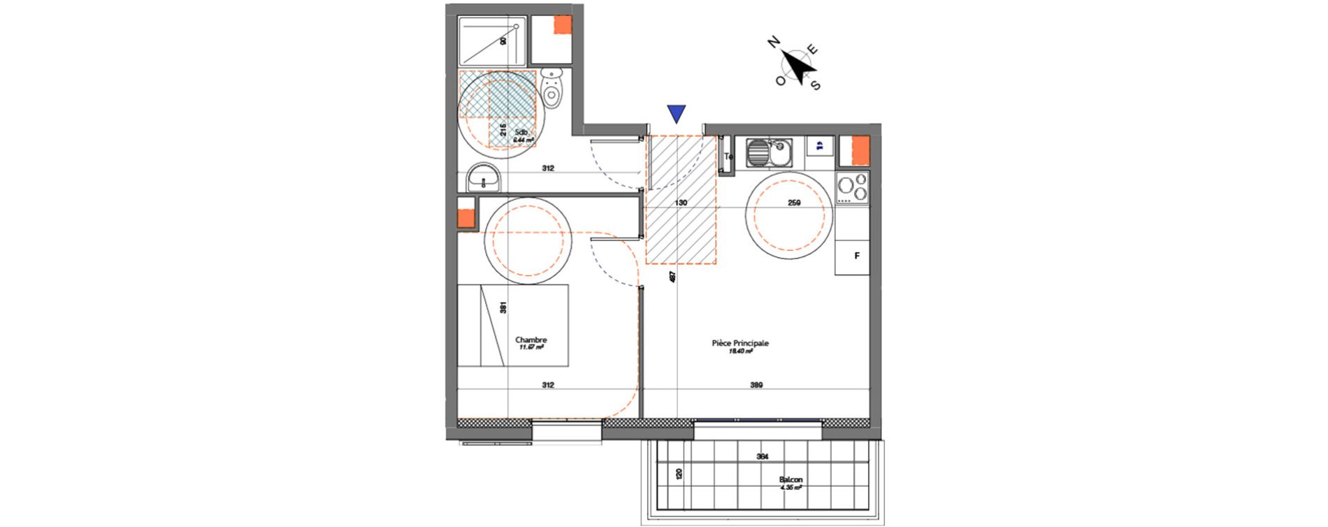 Appartement T2 de 36,51 m2 &agrave; Livry-Gargan Centre