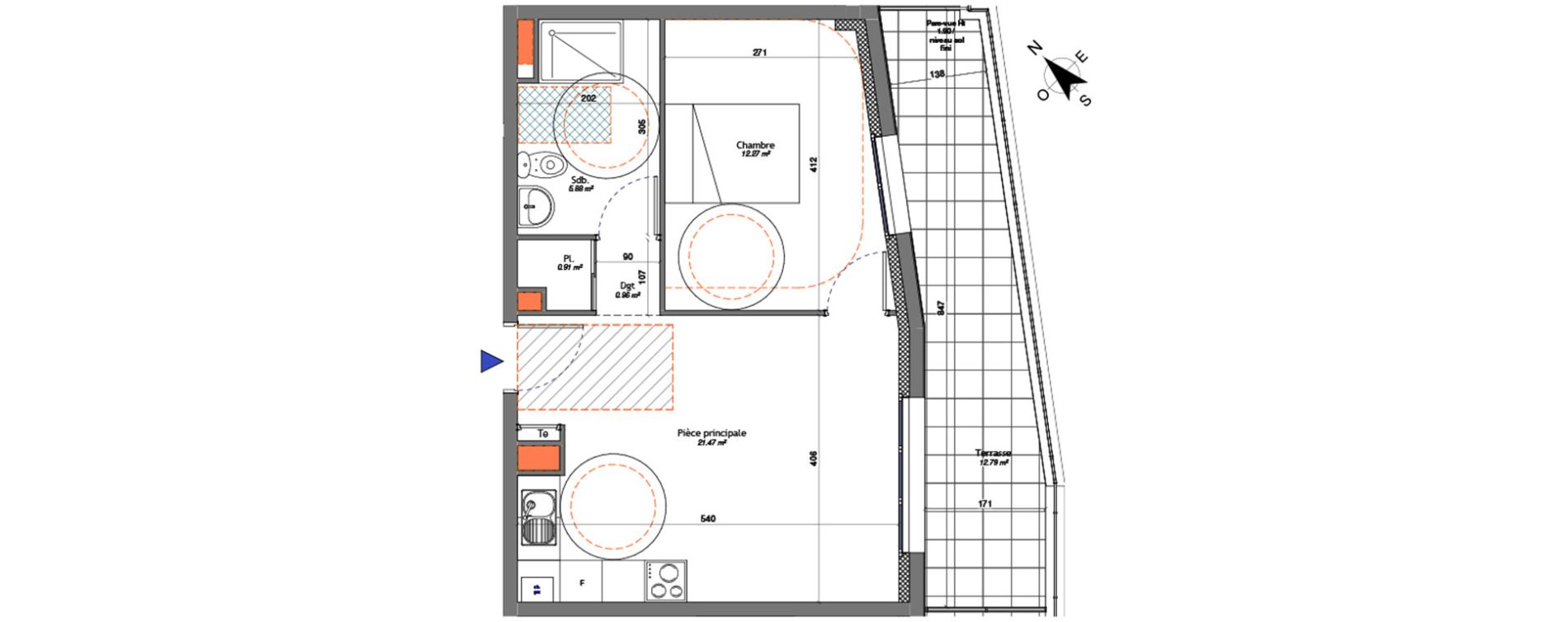 Appartement T2 de 41,49 m2 &agrave; Livry-Gargan Centre