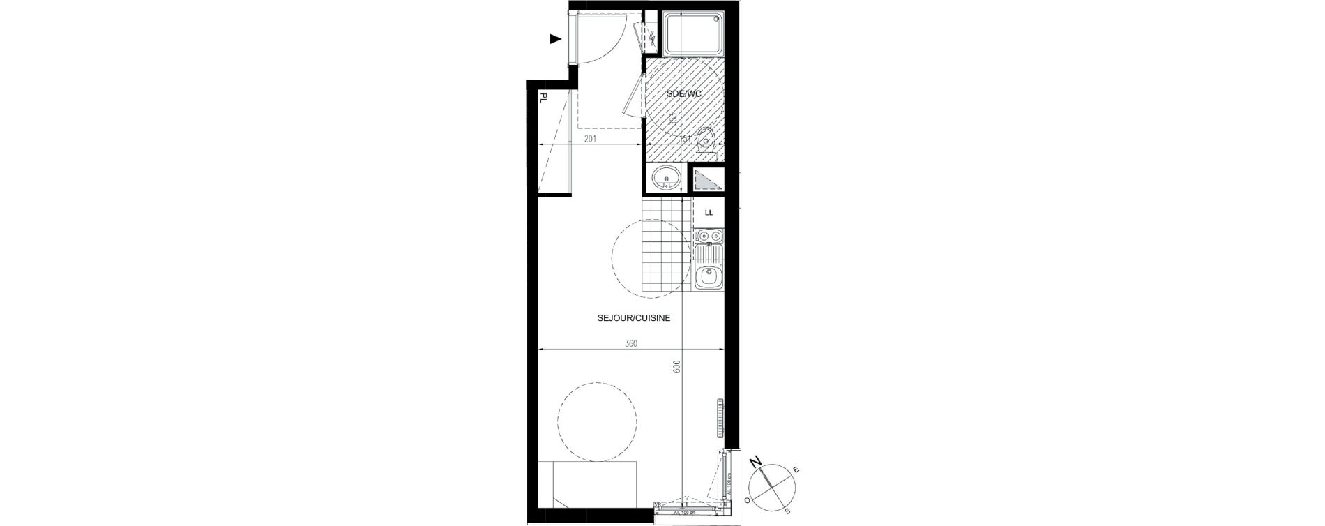 Appartement T1 de 32,27 m2 &agrave; Livry-Gargan Centre