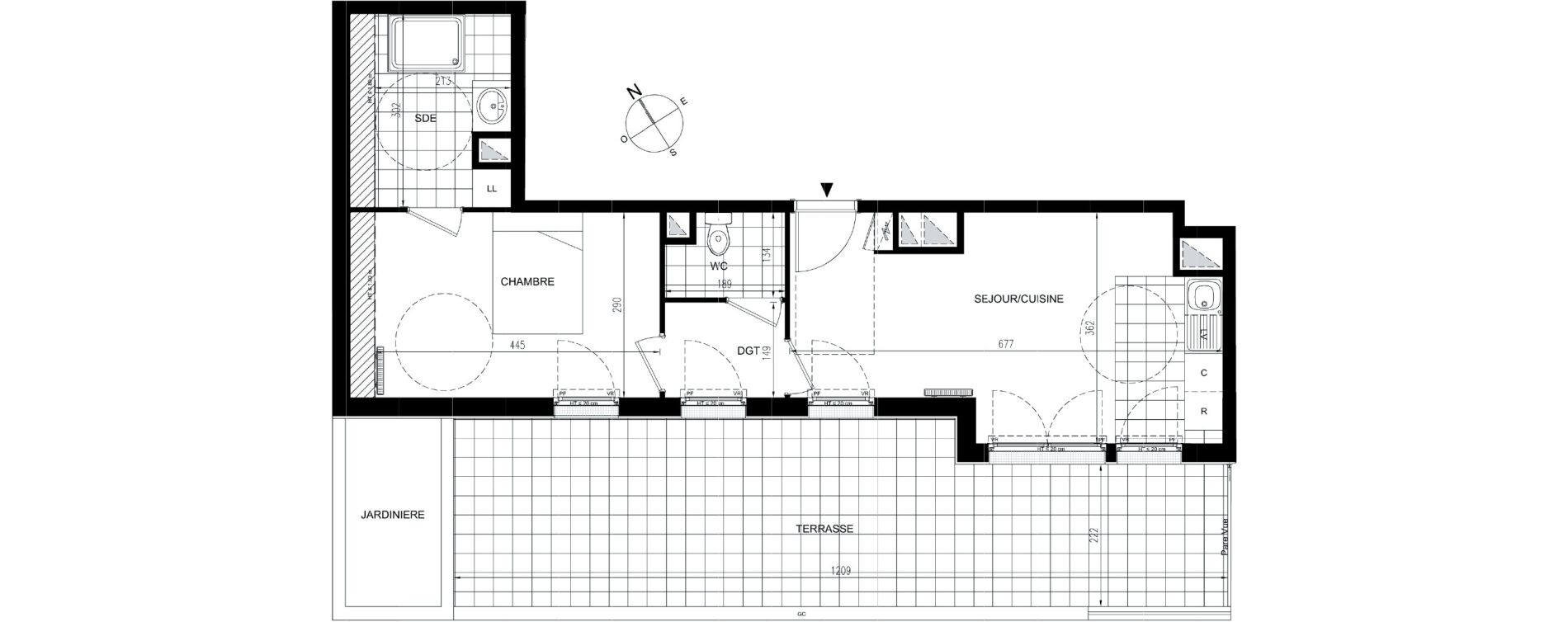 Appartement T2 de 44,81 m2 &agrave; Livry-Gargan Centre