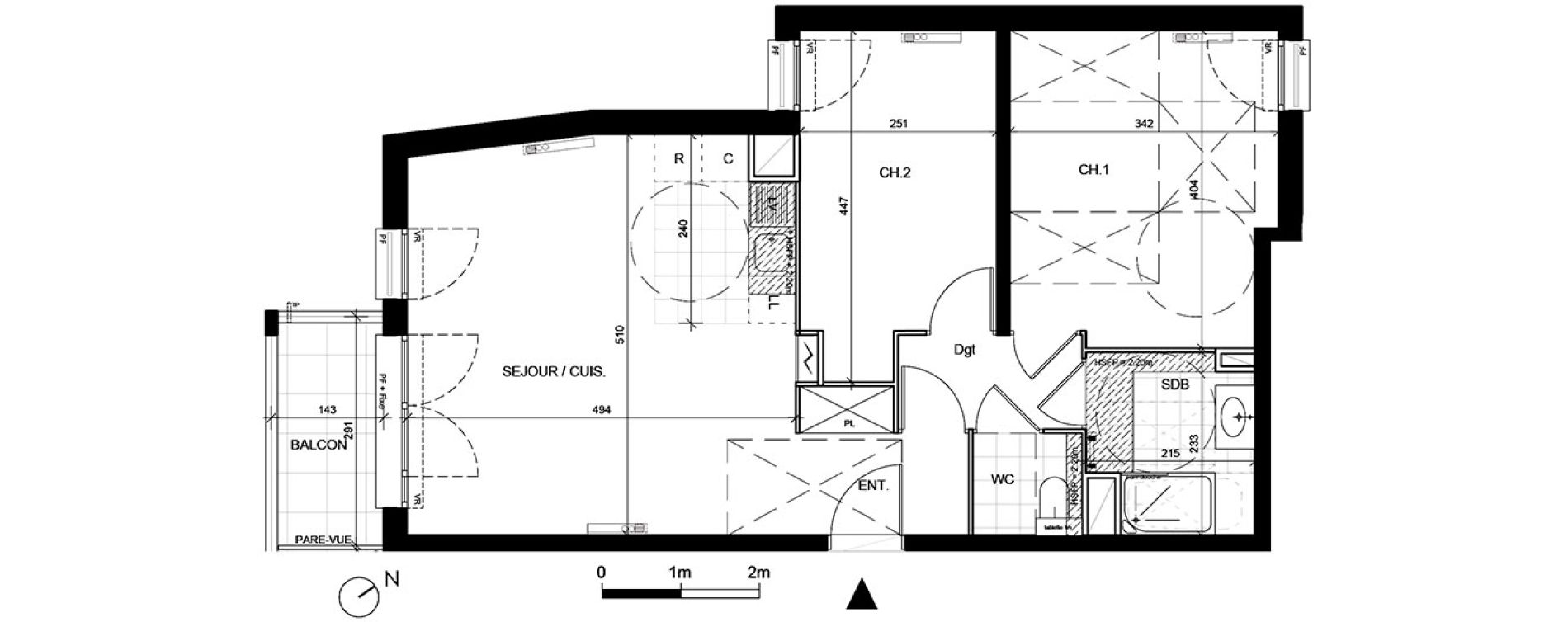 Appartement T3 de 60,53 m2 &agrave; Livry-Gargan Centre