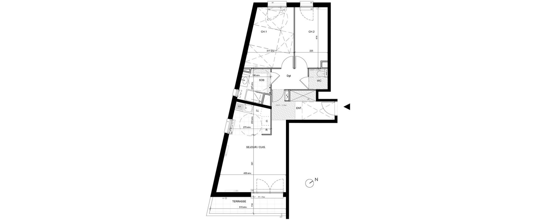 Appartement T3 de 61,66 m2 &agrave; Livry-Gargan Centre