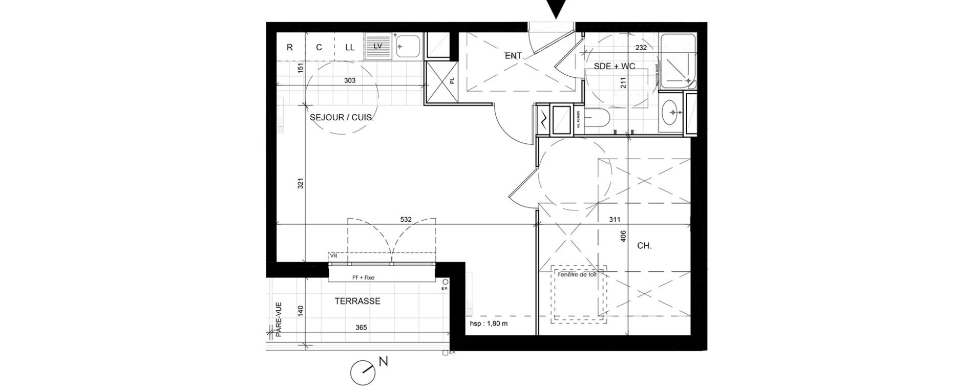 Appartement T2 de 44,04 m2 &agrave; Livry-Gargan Centre