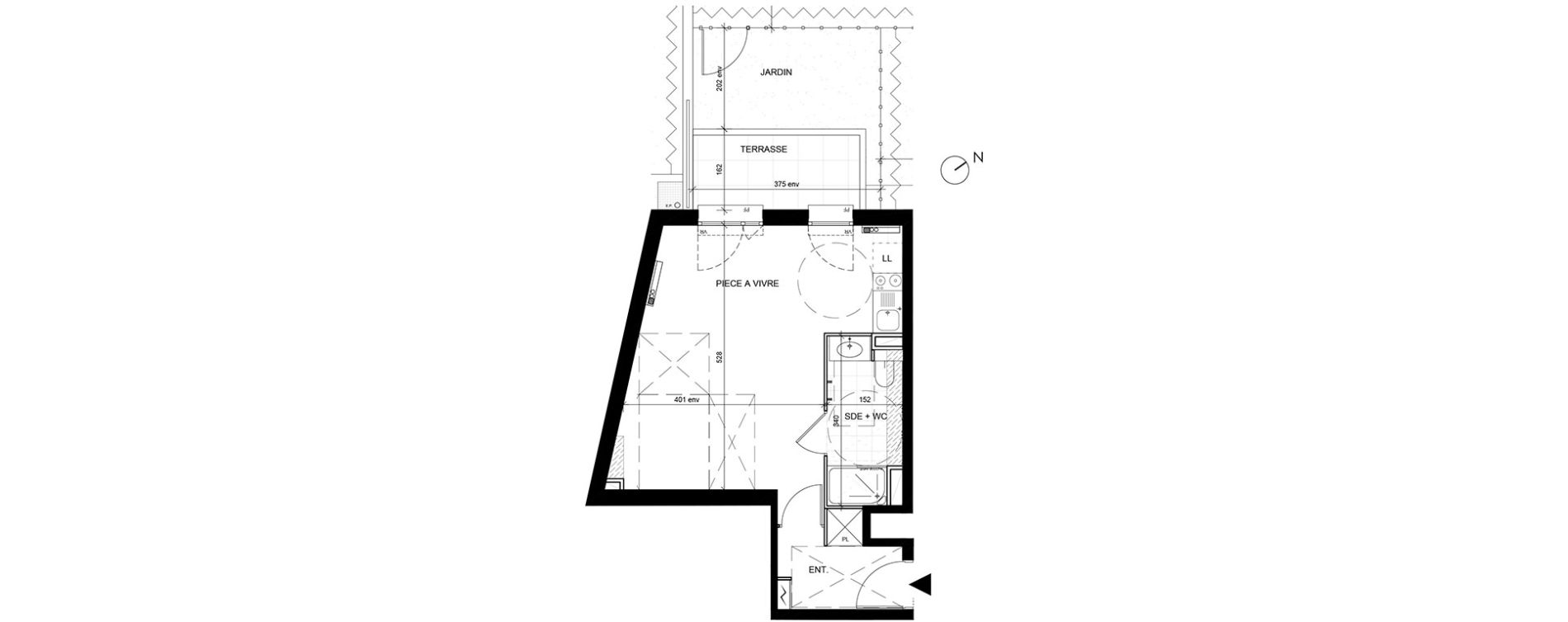 Appartement T1 de 32,57 m2 &agrave; Livry-Gargan Centre