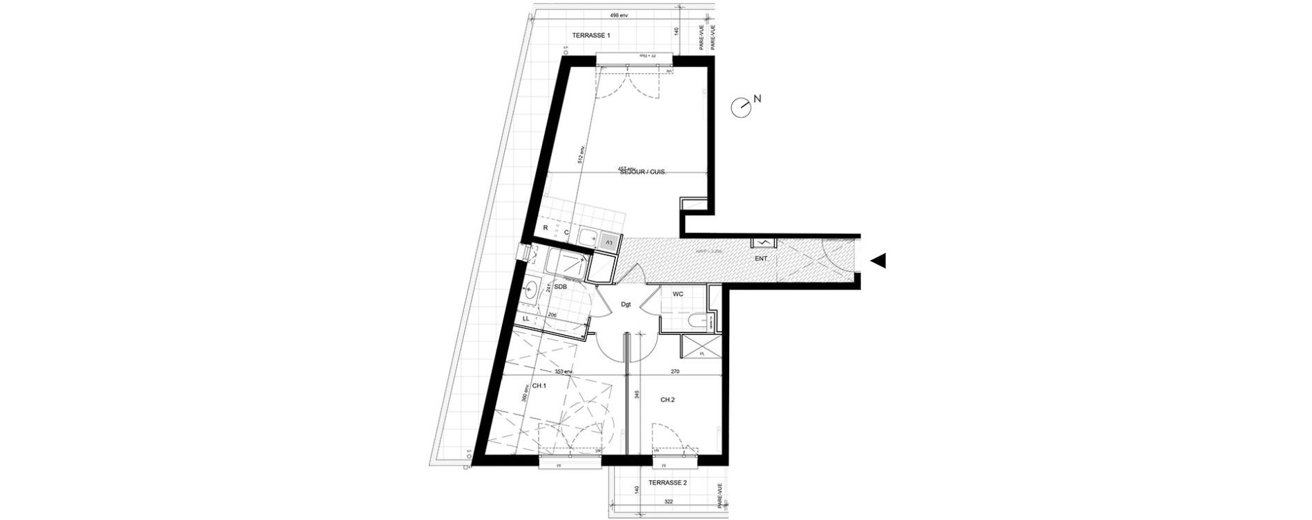 Appartement T3 de 60,85 m2 &agrave; Livry-Gargan Centre
