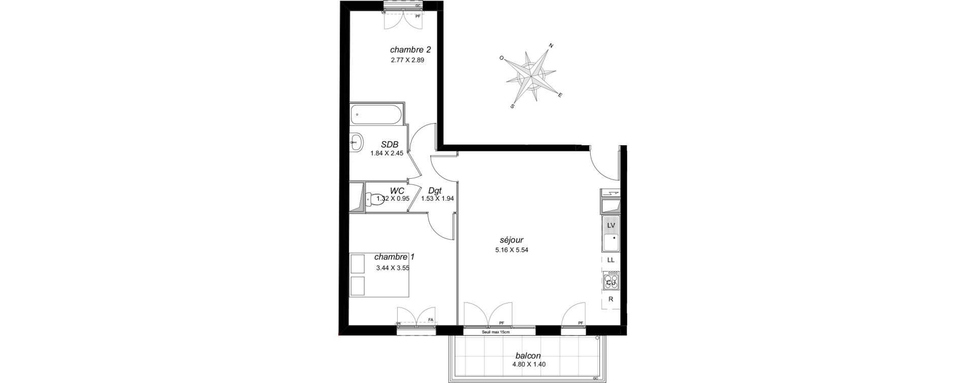 Appartement T3 de 58,34 m2 à Livry-Gargan Centre