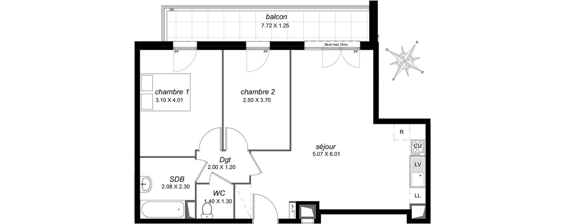Appartement T3 de 59,45 m2 &agrave; Livry-Gargan Centre