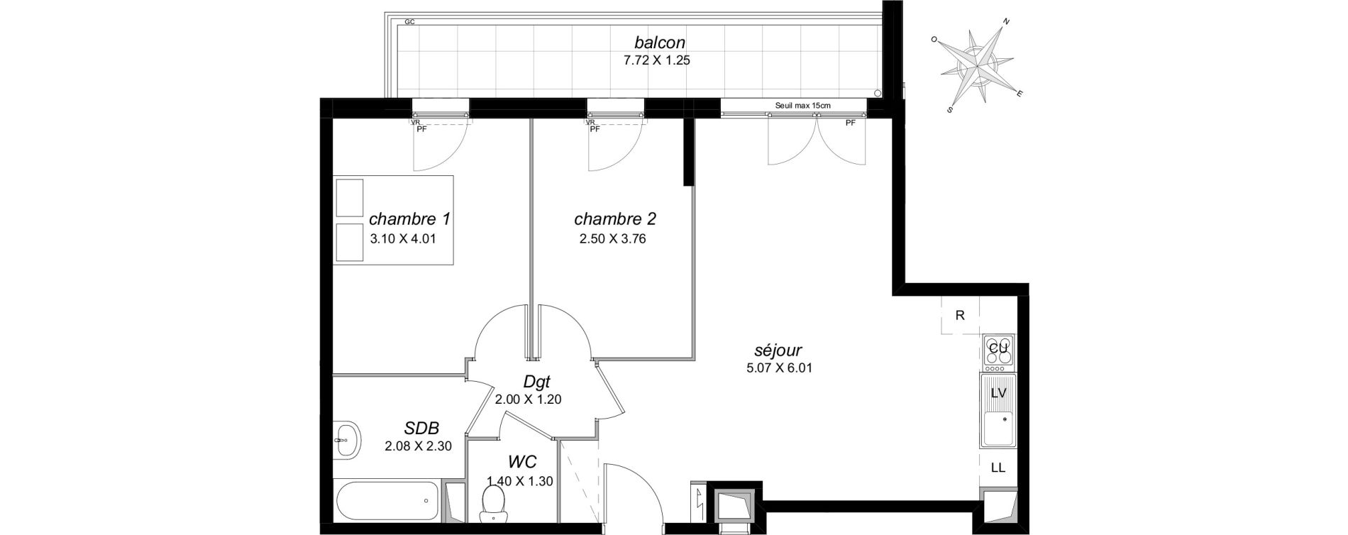 Appartement T3 de 59,45 m2 &agrave; Livry-Gargan Centre