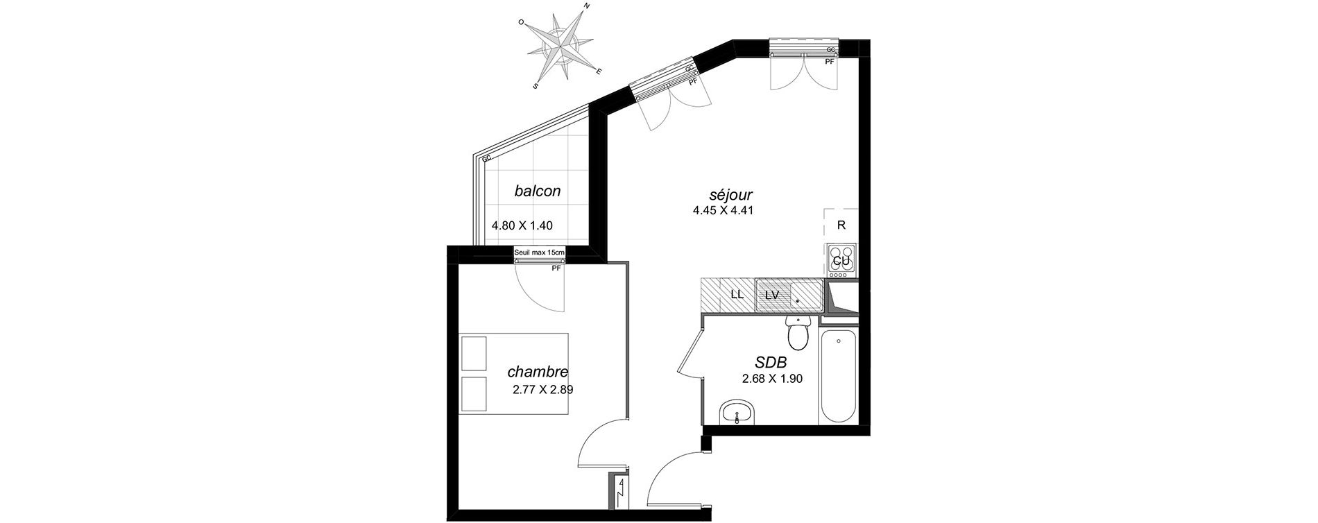Appartement T2 de 38,74 m2 &agrave; Livry-Gargan Centre