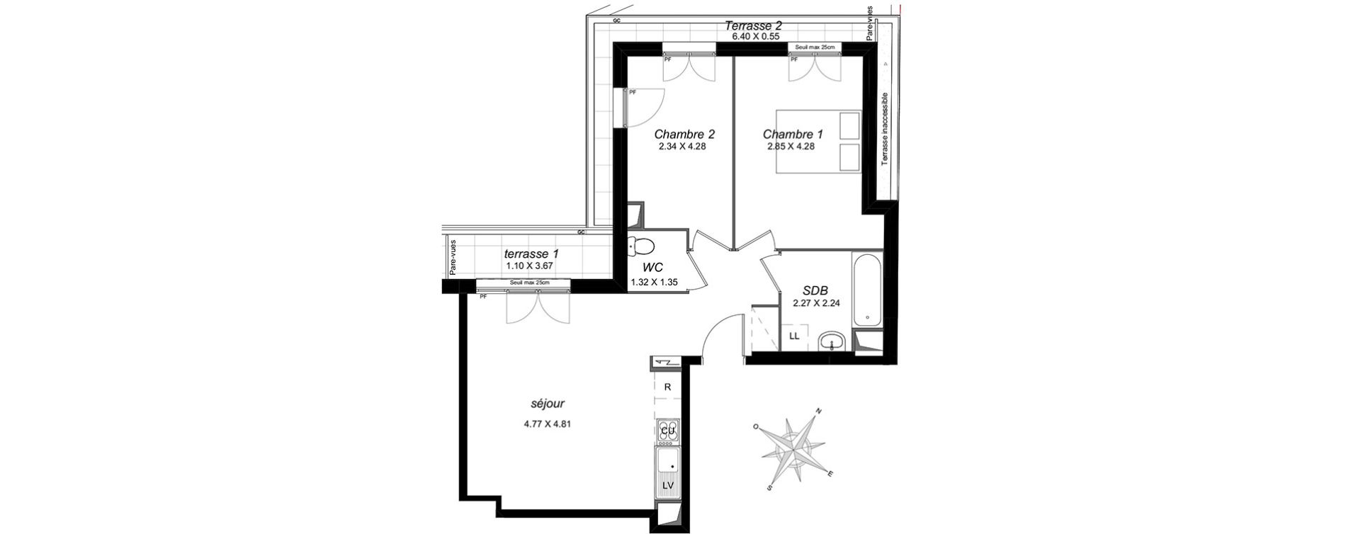Appartement T3 de 55,40 m2 &agrave; Livry-Gargan Centre