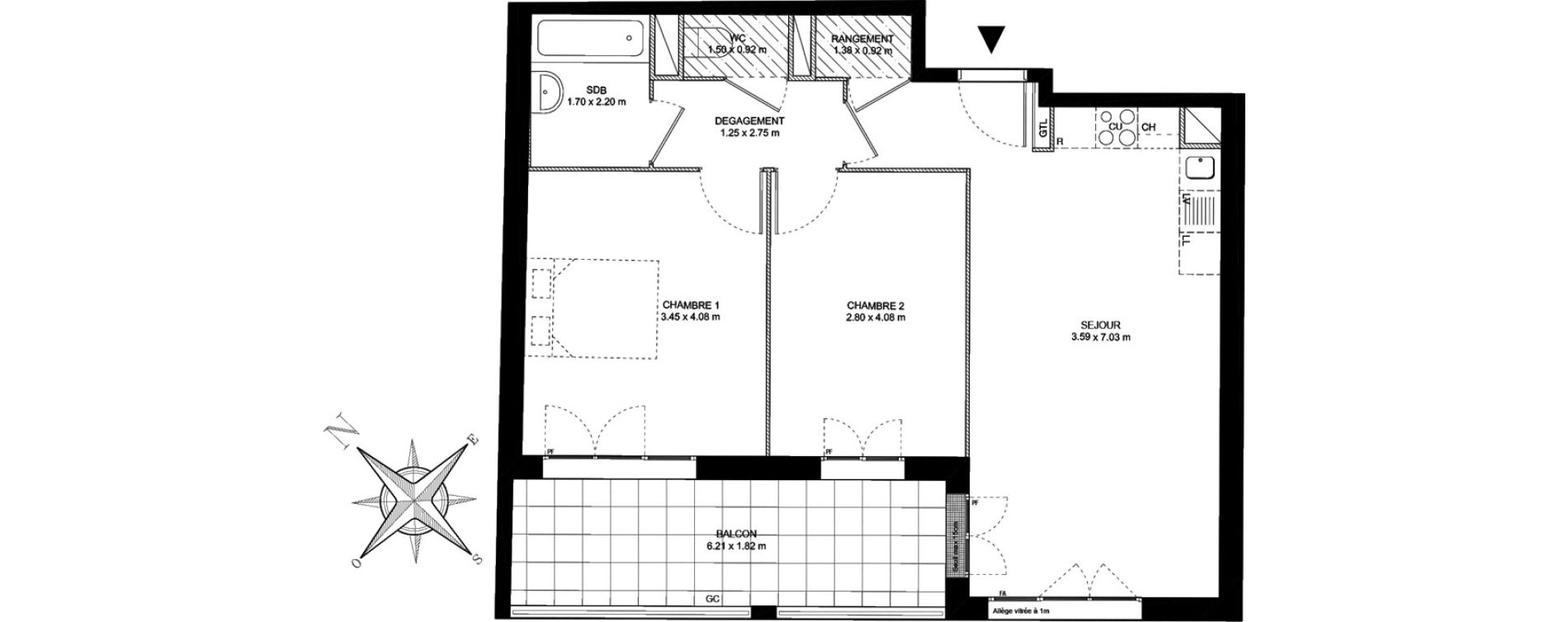 Appartement T3 de 62,50 m2 &agrave; Livry-Gargan Centre