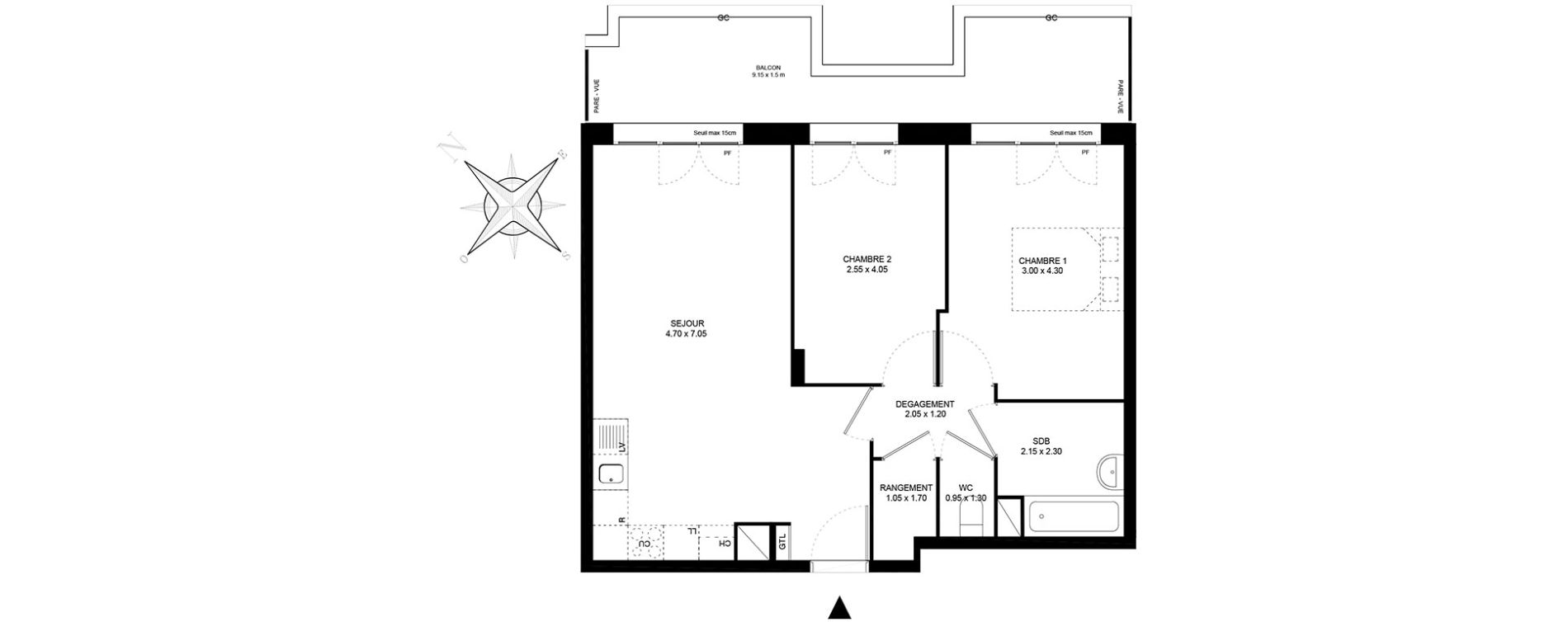 Appartement T3 de 59,90 m2 à Livry-Gargan Centre