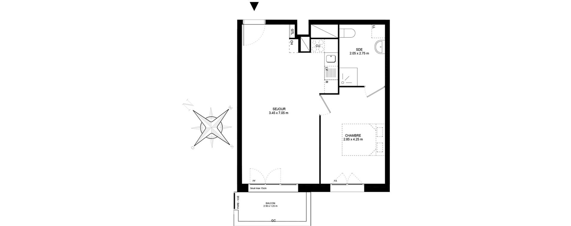Appartement T2 de 42,40 m2 &agrave; Livry-Gargan Centre
