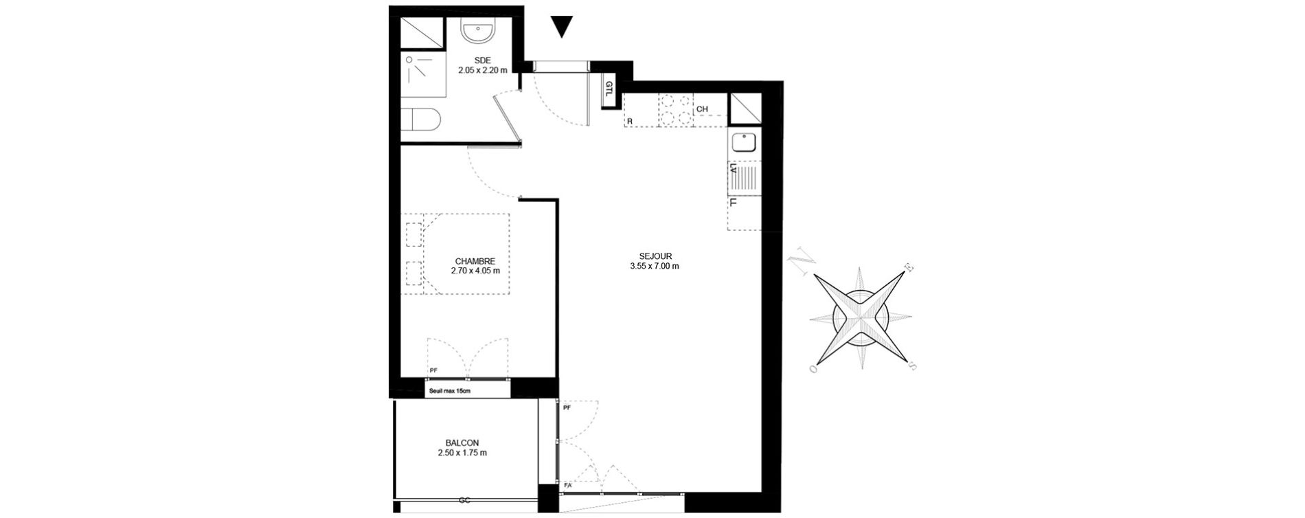Appartement T2 de 40,30 m2 &agrave; Livry-Gargan Centre