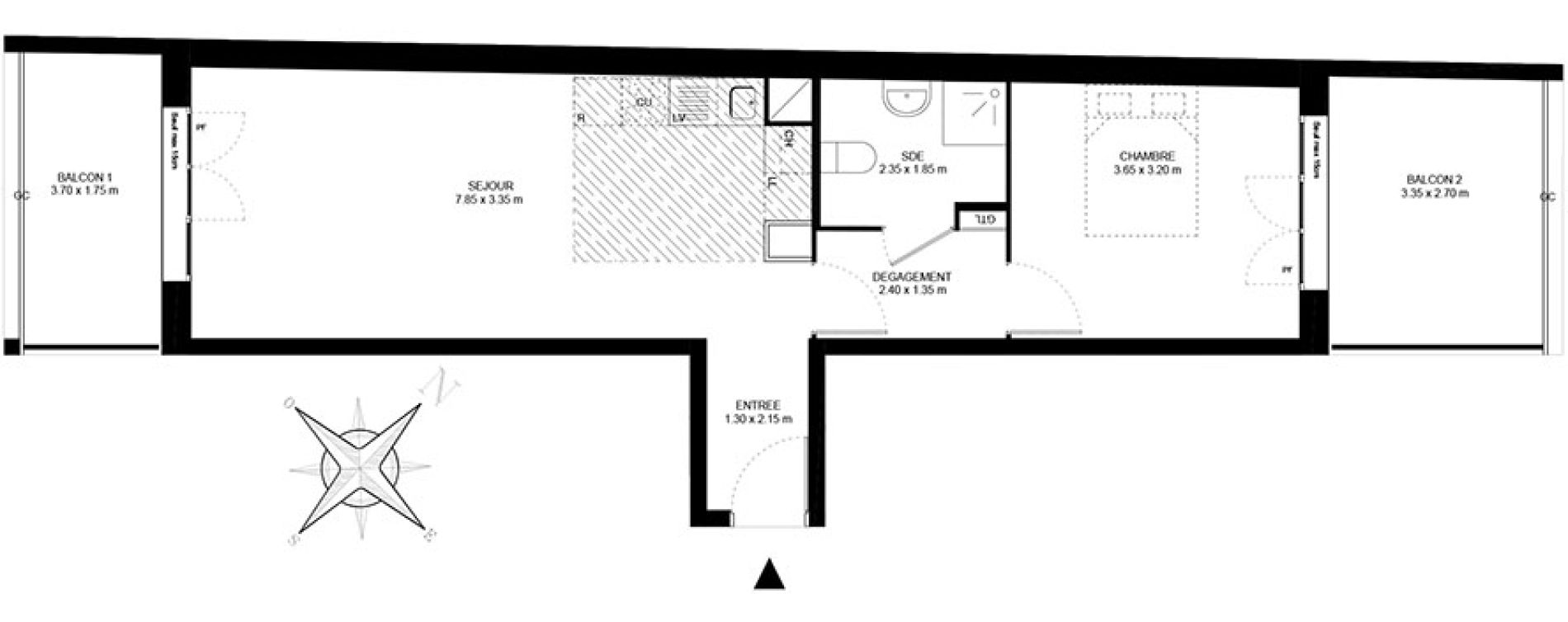 Appartement T2 de 47,60 m2 &agrave; Livry-Gargan Centre