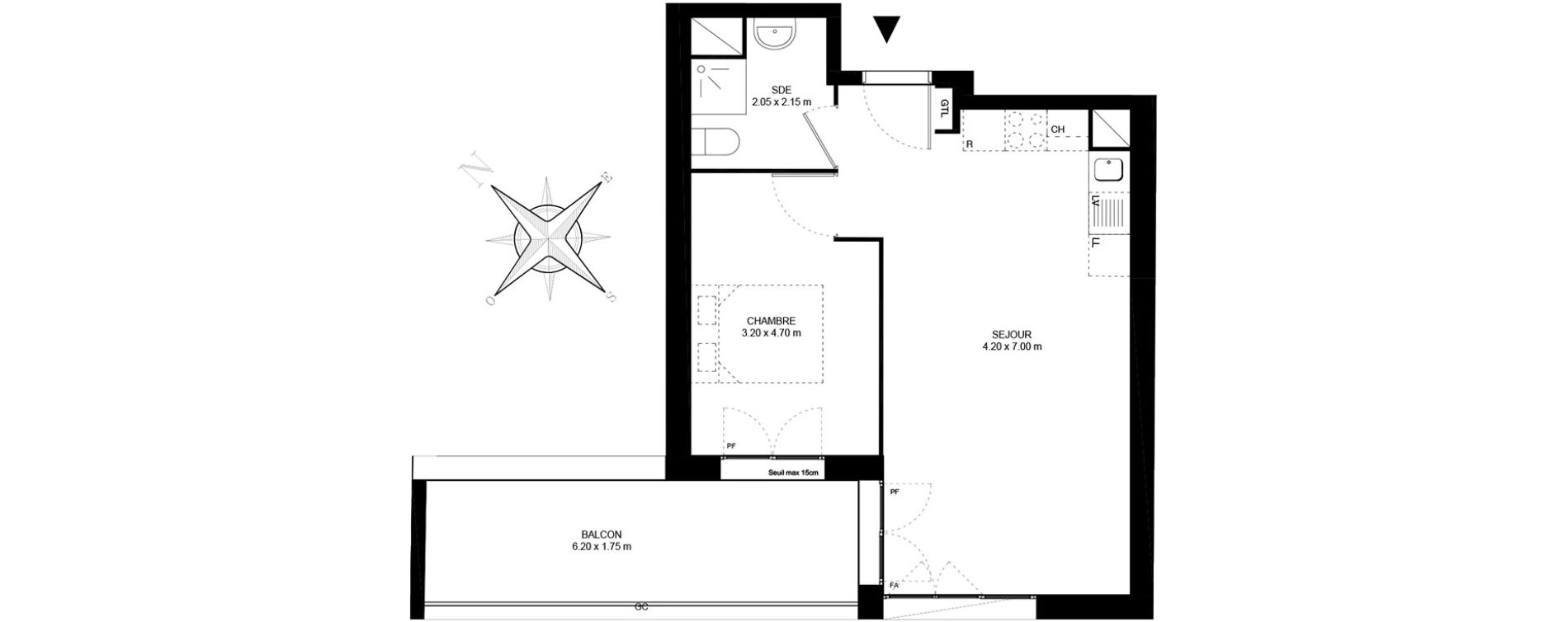 Appartement T2 de 40,30 m2 &agrave; Livry-Gargan Centre