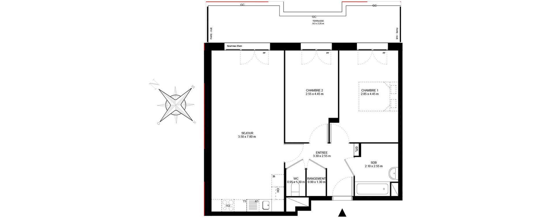 Appartement T3 de 64,20 m2 &agrave; Livry-Gargan Centre
