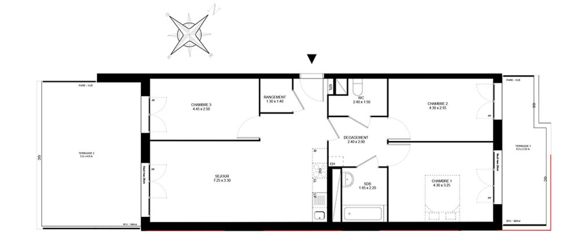 Appartement T4 de 78,50 m2 &agrave; Livry-Gargan Centre