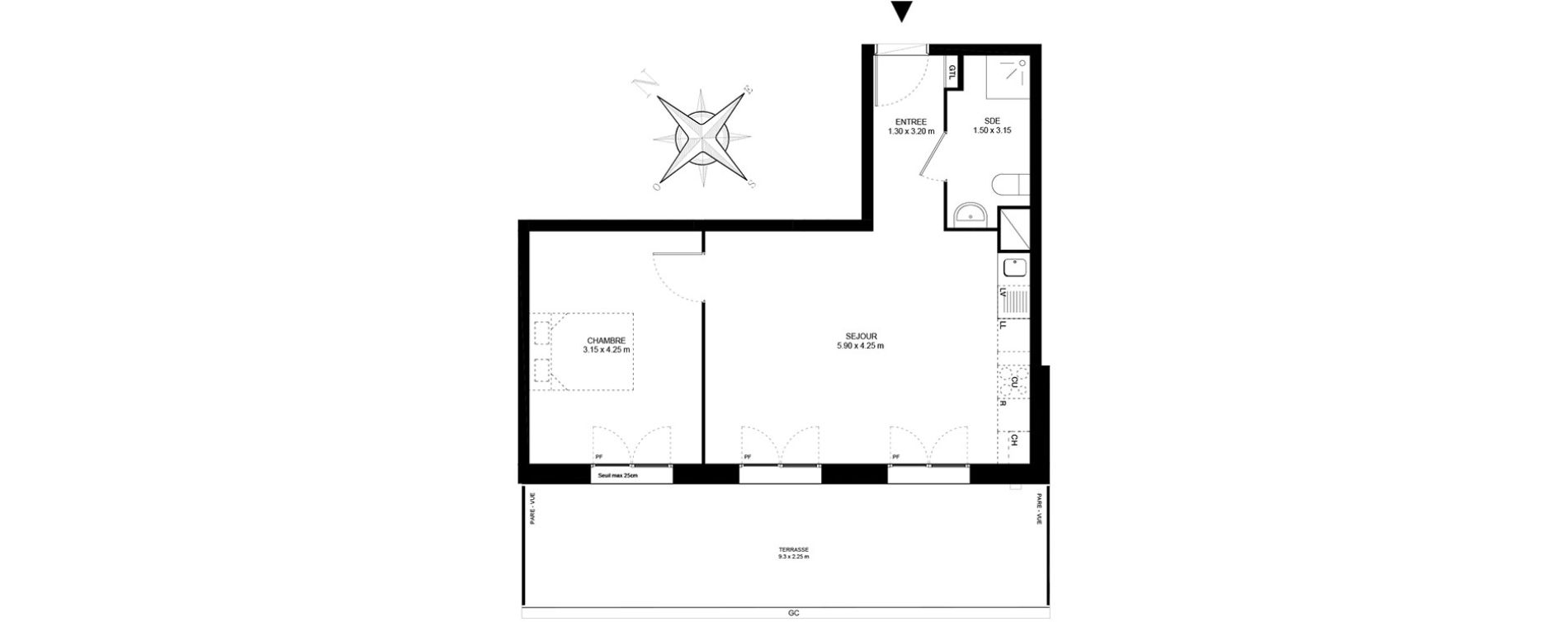 Appartement T2 de 46,80 m2 &agrave; Livry-Gargan Centre