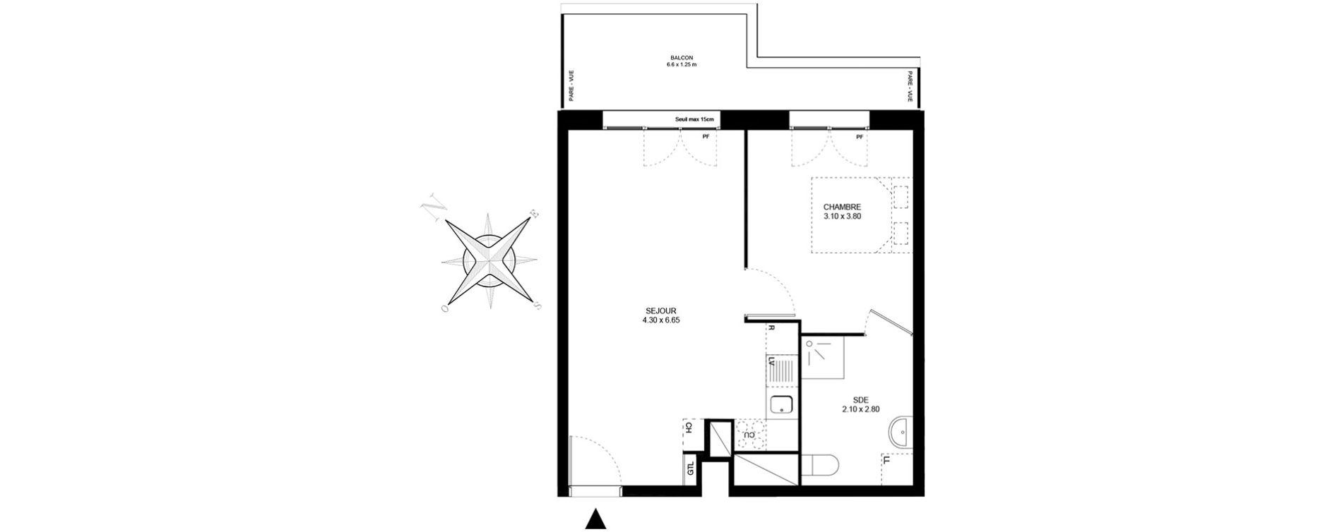Appartement T2 de 40,60 m2 &agrave; Livry-Gargan Centre