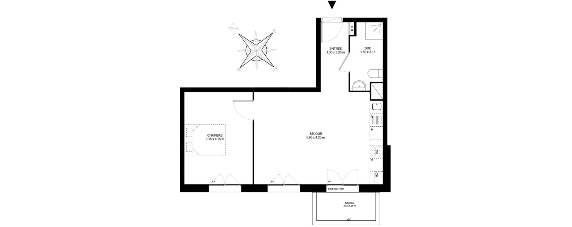 Appartement T2 de 46,80 m2 à Livry-Gargan Centre