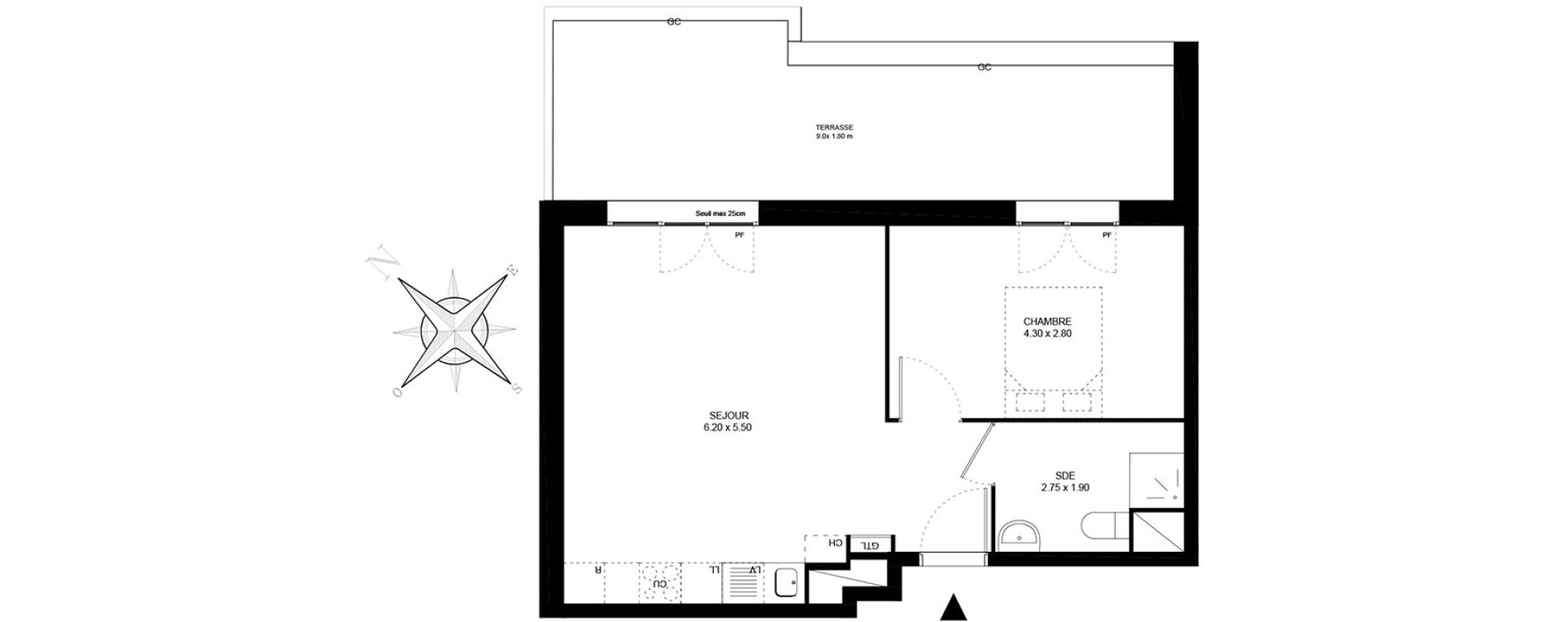 Appartement T2 de 44,30 m2 &agrave; Livry-Gargan Centre