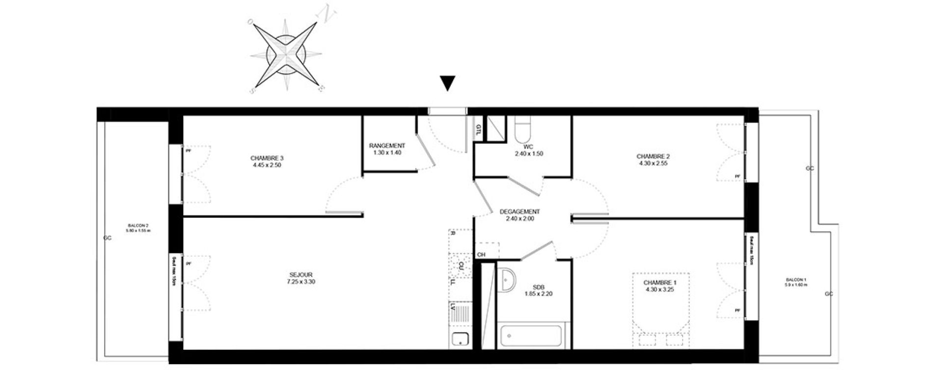 Appartement T4 de 78,20 m2 à Livry-Gargan Centre