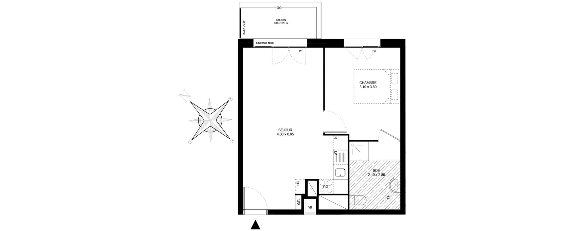 Appartement T2 de 40,60 m2 &agrave; Livry-Gargan Centre