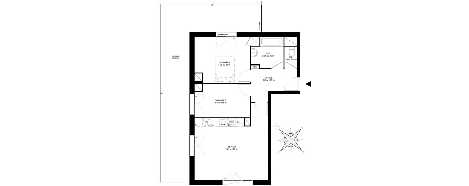 Appartement T3 de 60,90 m2 &agrave; Livry-Gargan Centre