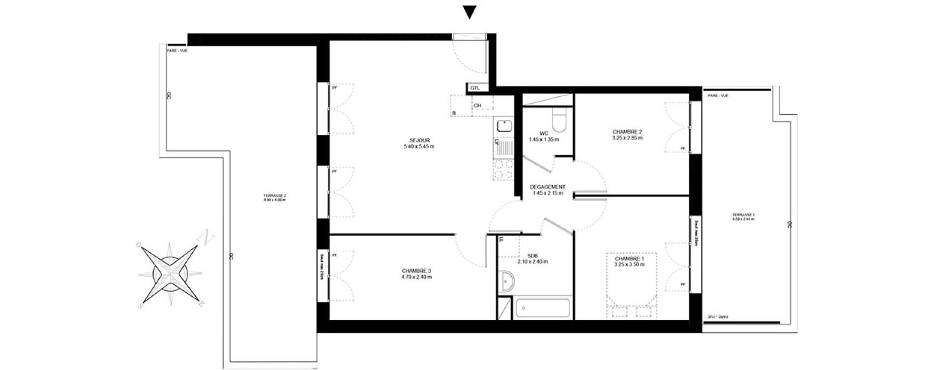 Appartement T4 de 69,00 m2 &agrave; Livry-Gargan Centre