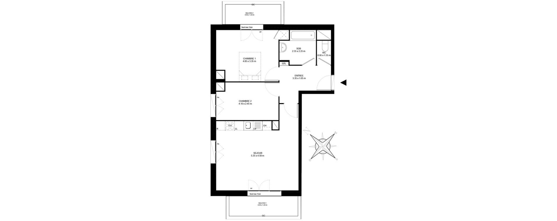 Appartement T3 de 61,00 m2 &agrave; Livry-Gargan Centre