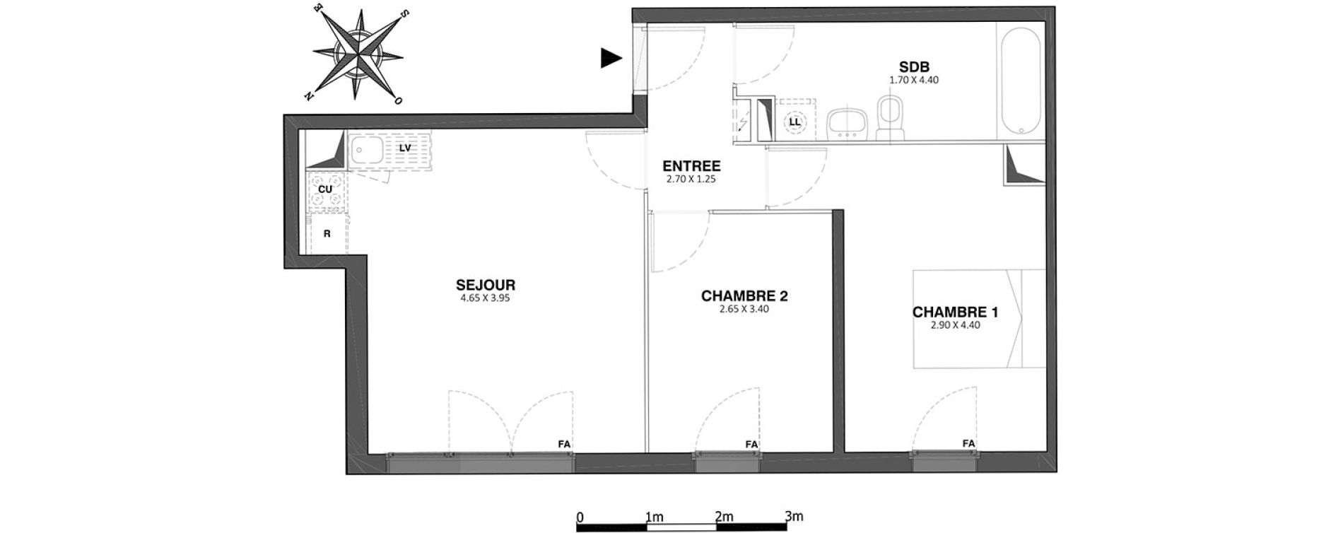 Appartement T3 de 53,20 m2 &agrave; Livry-Gargan La poudrerie