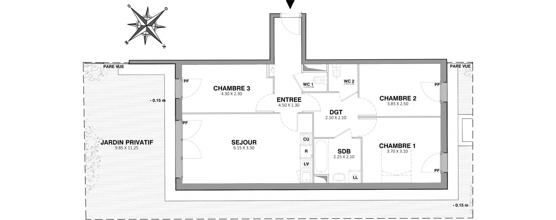 Appartement T4 de 69,30 m2 &agrave; Livry-Gargan La poudrerie