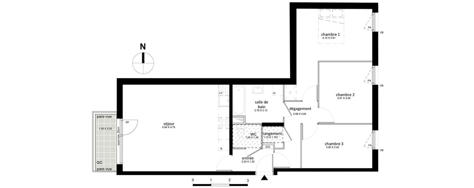 Appartement T4 de 78,33 m2 &agrave; Livry-Gargan Centre