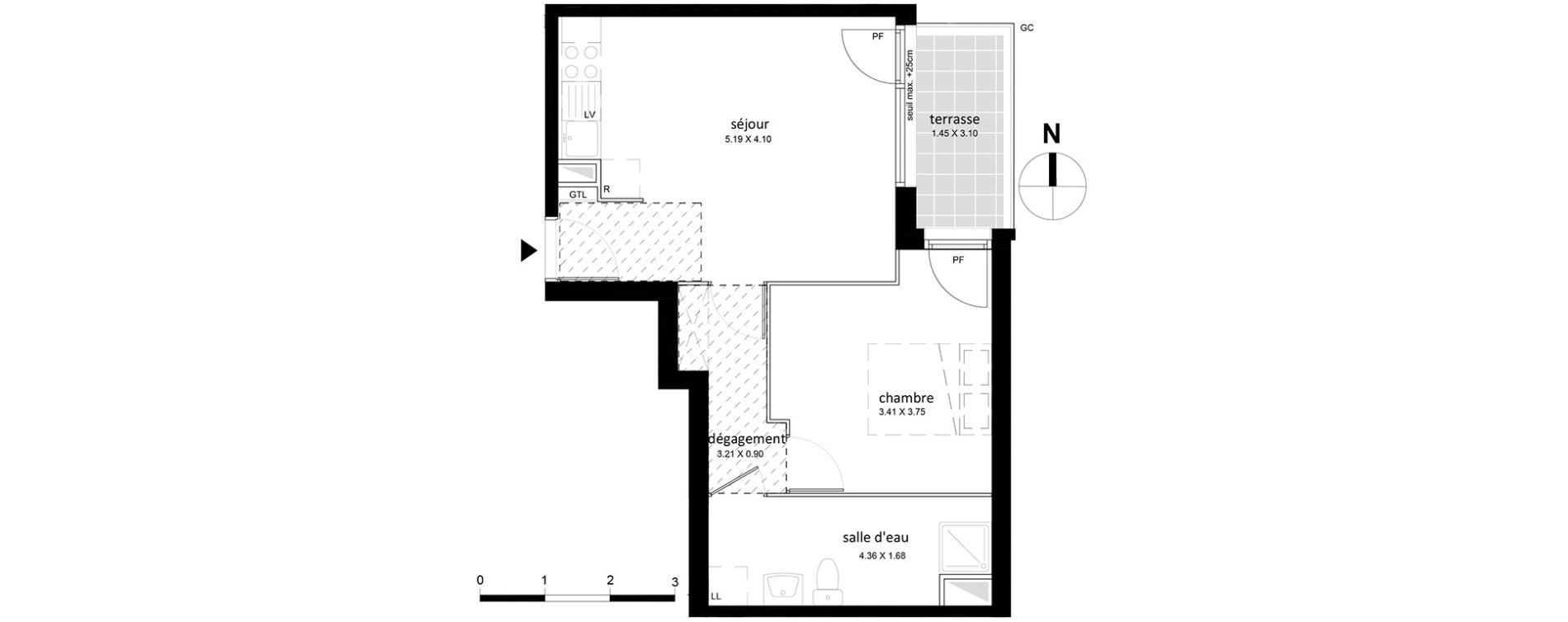 Appartement T2 de 42,89 m2 &agrave; Livry-Gargan Centre