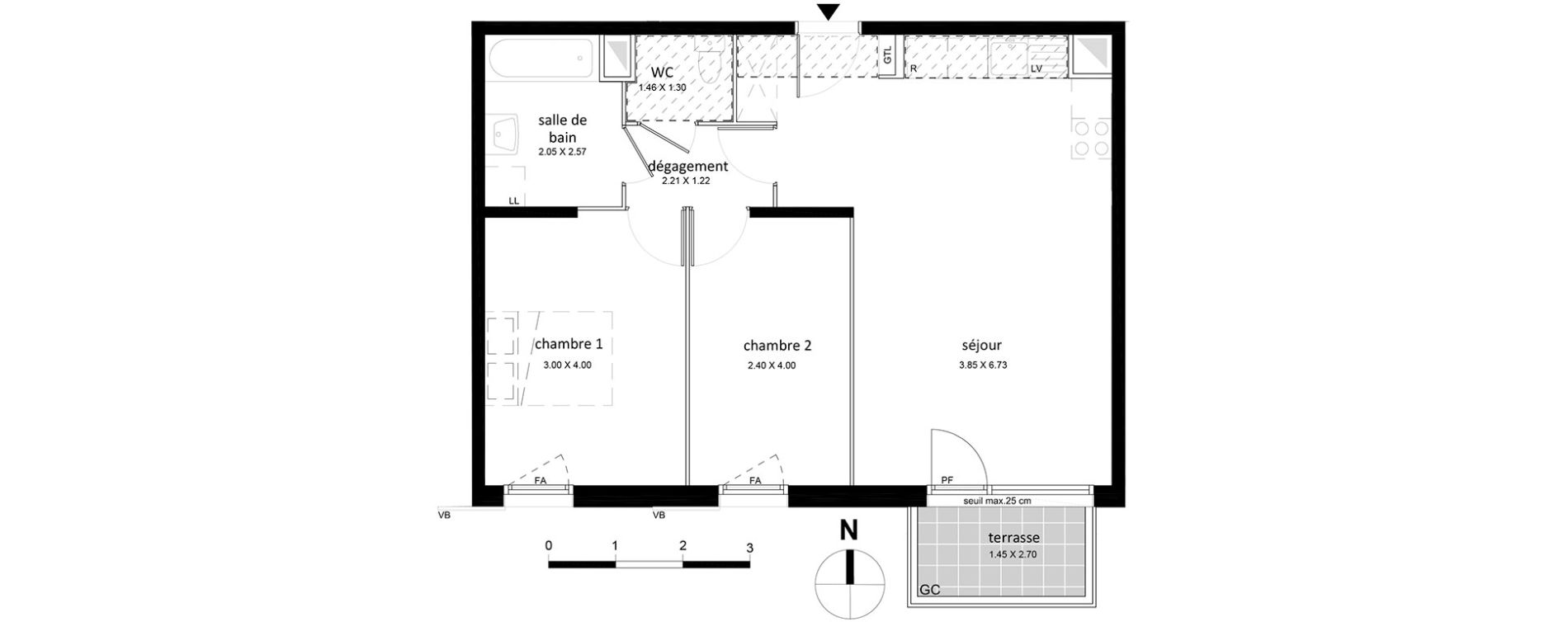 Appartement T3 de 60,42 m2 &agrave; Livry-Gargan Centre