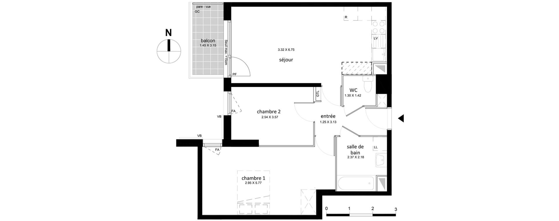 Appartement T3 de 58,55 m2 &agrave; Livry-Gargan Centre