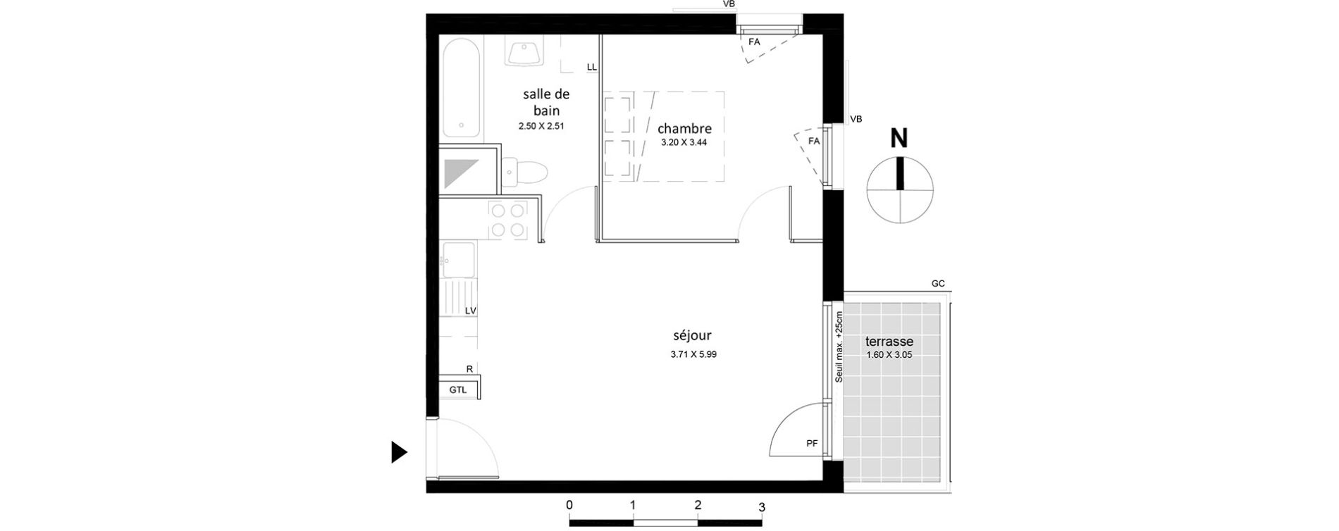 Appartement T2 de 40,42 m2 &agrave; Livry-Gargan Centre