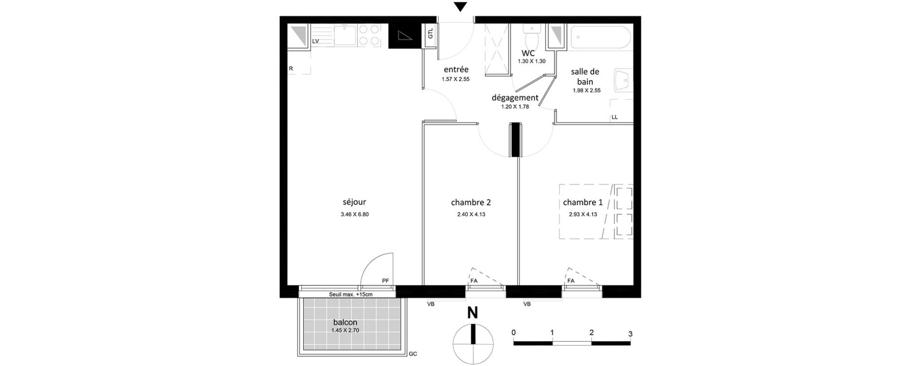 Appartement T3 de 57,06 m2 &agrave; Livry-Gargan Centre